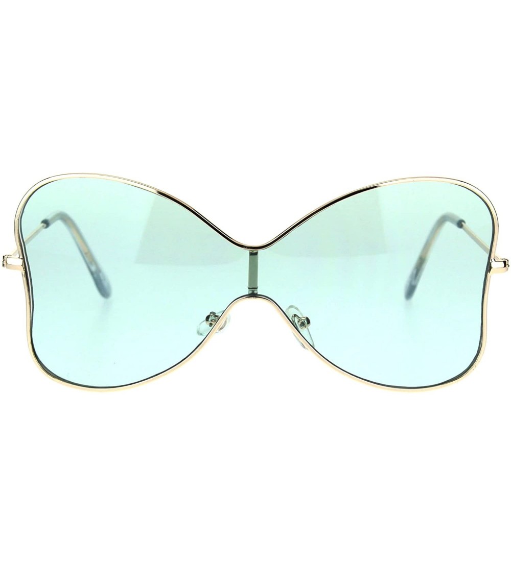 Butterfly Womens Bow Shape Butterfly Diva Shield Funk Designer Sunglasses - Green - C81836D2MZT $22.58