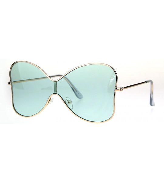 Butterfly Womens Bow Shape Butterfly Diva Shield Funk Designer Sunglasses - Green - C81836D2MZT $22.58