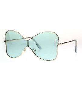 Butterfly Womens Bow Shape Butterfly Diva Shield Funk Designer Sunglasses - Green - C81836D2MZT $22.58