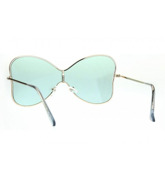 Butterfly Womens Bow Shape Butterfly Diva Shield Funk Designer Sunglasses - Green - C81836D2MZT $22.58