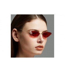 Cat Eye Women Cat Eye Sunglasses Cute Sexy Brand Designer Glasses Summer Retro Small Frame Black Red Cateye Sun Glasses - CR1...