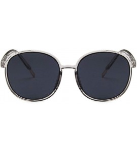 Round Unisex Sunglasses Retro Bright Black Grey Drive Holiday Round Non-Polarized UV400 - Grey - C318RI0SA00 $17.15