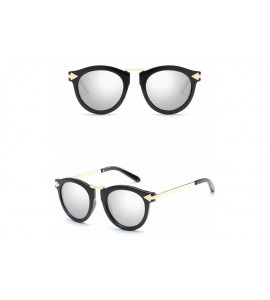 Oversized Classic Retro Round Arrow Sunglasses for Men or Women Metal PC UV400 Sunglasses - Silver - CY18SAR54RI $27.99