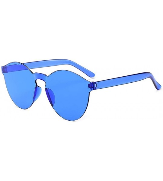 Round Unisex Fashion Candy Colors Round Outdoor Sunglasses Sunglasses - Dark Blue - C6190KX82GC $28.73