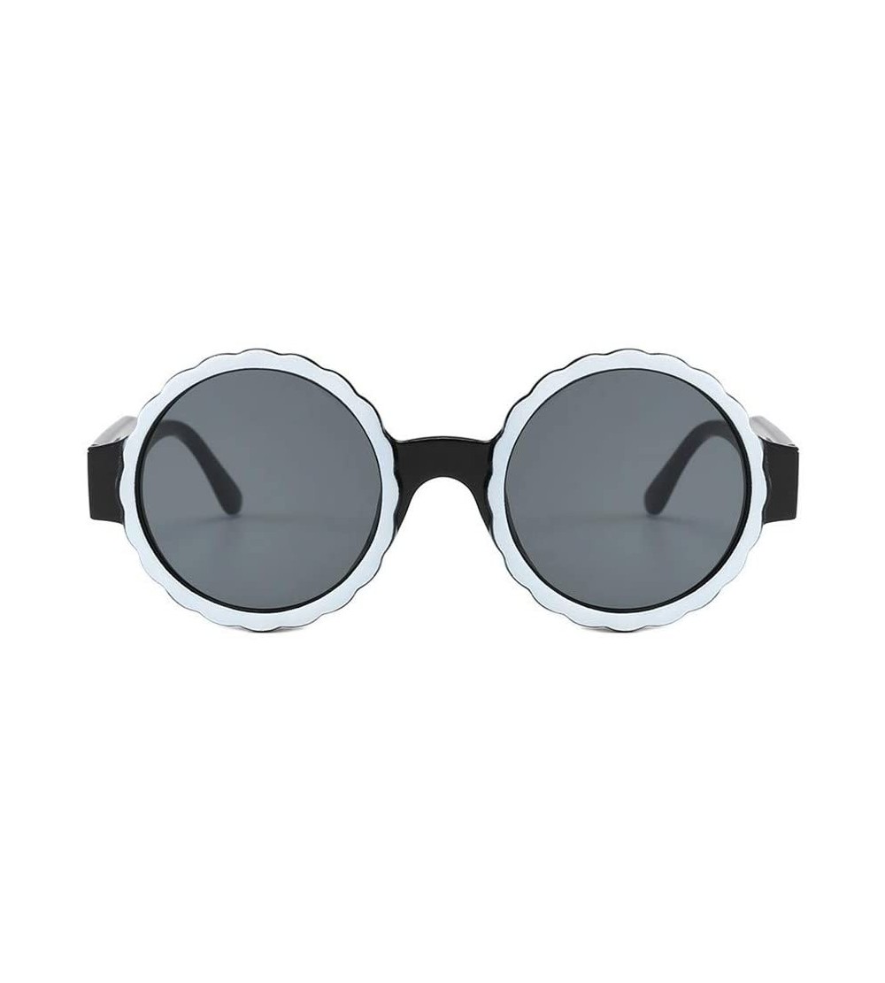 Round Fashion Round Frame Mask Sunglasses Integrated Gas Glasses for Woman (Black) - Black - CV18OS5XWTE $18.23