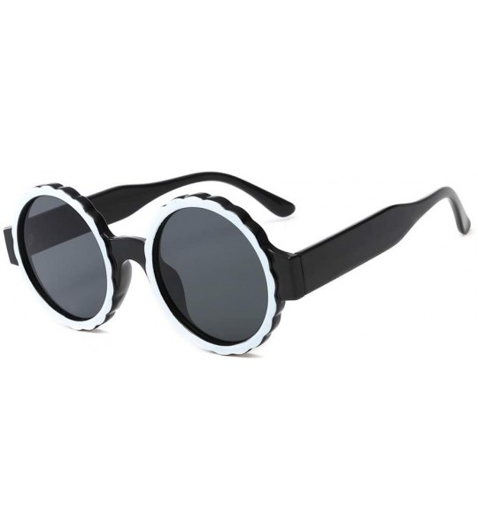 Round Fashion Round Frame Mask Sunglasses Integrated Gas Glasses for Woman (Black) - Black - CV18OS5XWTE $18.23