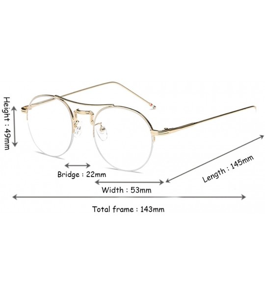 Round Male and Female Myopia Fashion Glasses Retro Round Frame Glasses - Golden - CE18EATGINL $48.94