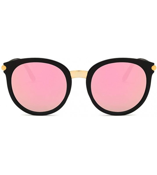 Oval Women Sunglasses Retro Gradient Brown Pink Drive Holiday Oval Non-Polarized UV400 - CR18RI0RLHN $17.83