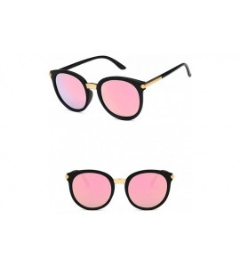 Oval Women Sunglasses Retro Gradient Brown Pink Drive Holiday Oval Non-Polarized UV400 - CR18RI0RLHN $17.83