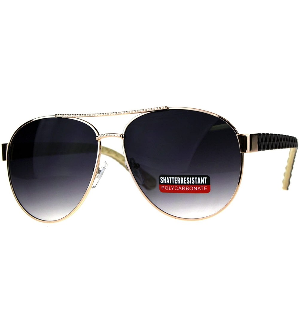 Aviator Womens Aviator Sunglasses Stylish Texture Pattern Design Frame UV 400 - Gold Brown - C918CGIC842 $19.87