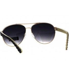 Aviator Womens Aviator Sunglasses Stylish Texture Pattern Design Frame UV 400 - Gold Brown - C918CGIC842 $19.87