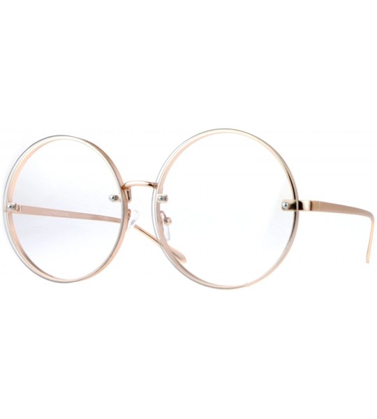 Rimless Oversized Rimless Round Circle Lens Eye Hippie Glasses - Gold - C512MF4OPY7 $23.18