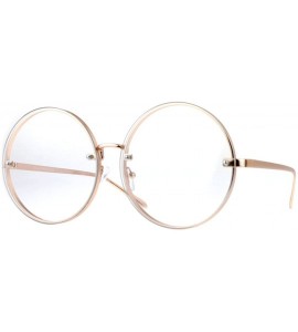 Rimless Oversized Rimless Round Circle Lens Eye Hippie Glasses - Gold - C512MF4OPY7 $23.18