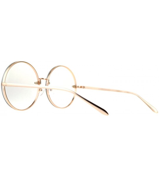 Rimless Oversized Rimless Round Circle Lens Eye Hippie Glasses - Gold - C512MF4OPY7 $23.18