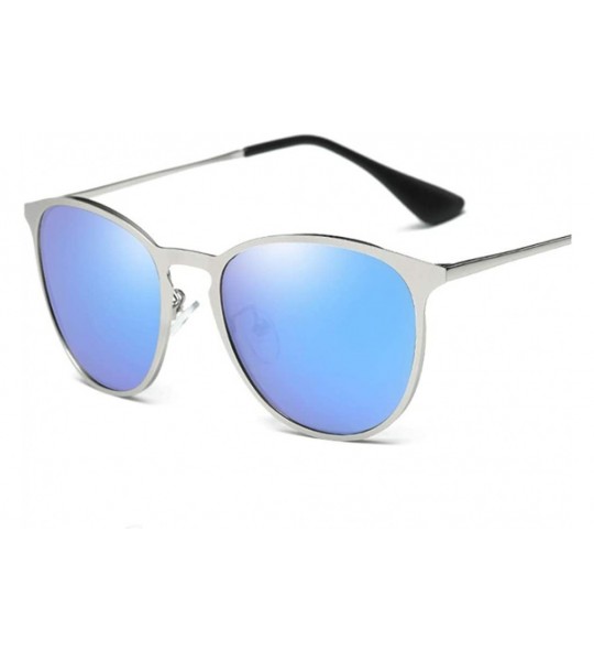 Cat Eye Sunglasses of Women's Polarized Antiglare Anti-ultraviolet Fishing Driving Glasses Cat-eye Metal Frame - Blue - C118W...