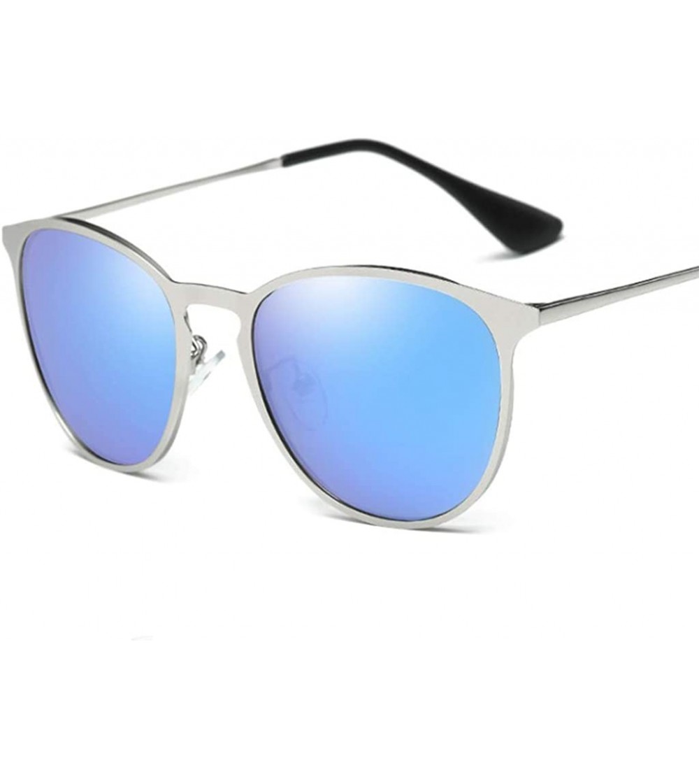 Cat Eye Sunglasses of Women's Polarized Antiglare Anti-ultraviolet Fishing Driving Glasses Cat-eye Metal Frame - Blue - C118W...