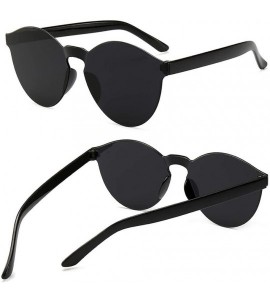 Round Unisex Fashion Candy Colors Round Outdoor Sunglasses Sunglasses - Black - CG1908LOMEN $33.94