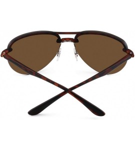 Rimless Retro Aviator Sunglasses Lightweight Rimless Shades for Men Women - Tortoise Frame / Brown Lens - C7192UQIHA0 $26.78