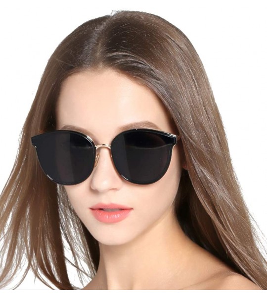 Oval Oversized Sunglasses for Women - Round Mirroed lens U117 - CM18E66OGH3 $27.93