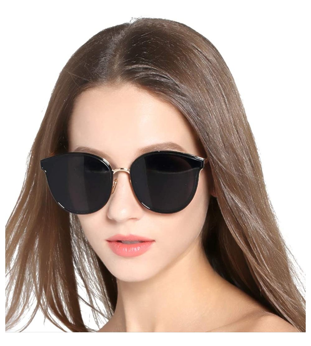 Oval Oversized Sunglasses for Women - Round Mirroed lens U117 - CM18E66OGH3 $27.93