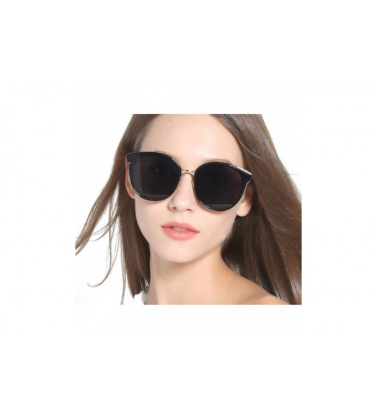 Oval Oversized Sunglasses for Women - Round Mirroed lens U117 - CM18E66OGH3 $27.93