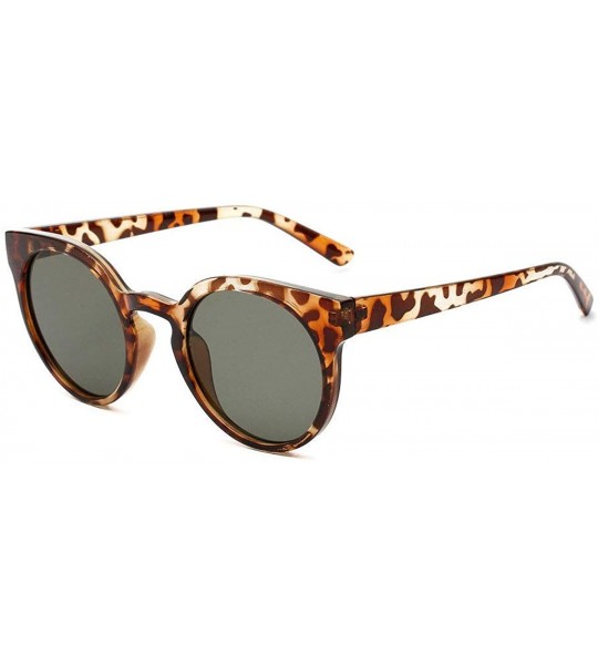 Goggle Ultra-light Women Round Fashion glasses Brand Designer Party Sunglasses UV400 - Leopard - CA18RRYGALD $23.01