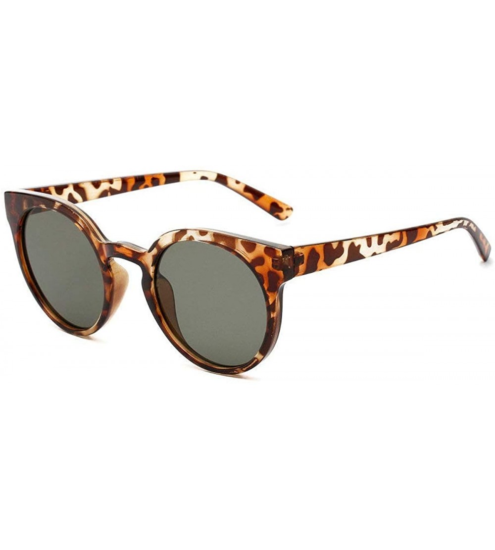 Goggle Ultra-light Women Round Fashion glasses Brand Designer Party Sunglasses UV400 - Leopard - CA18RRYGALD $23.01
