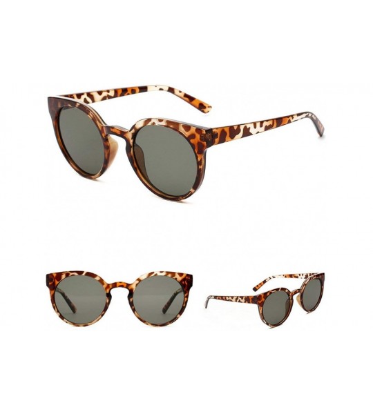 Goggle Ultra-light Women Round Fashion glasses Brand Designer Party Sunglasses UV400 - Leopard - CA18RRYGALD $23.01