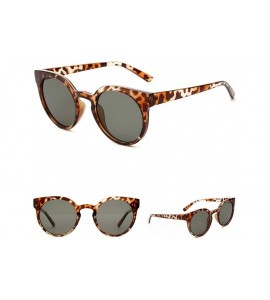 Goggle Ultra-light Women Round Fashion glasses Brand Designer Party Sunglasses UV400 - Leopard - CA18RRYGALD $23.01