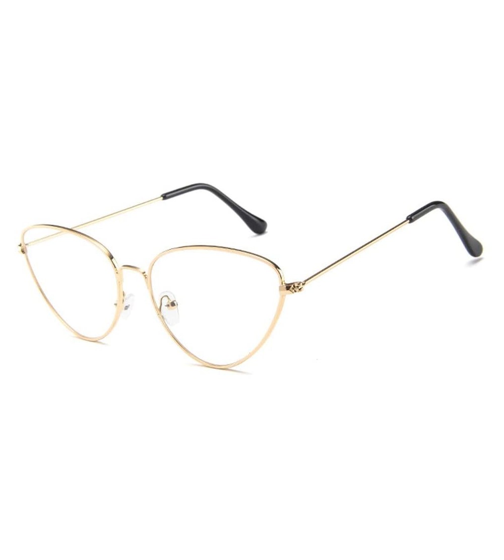 Oversized Fashion Nearsighted Cat Eye - 1.50 Myopia Glasses Womens Gold Frame Cateye Style Distance Spectacles - Gold - CT18R...