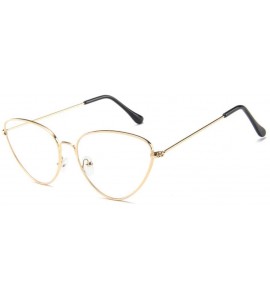 Oversized Fashion Nearsighted Cat Eye - 1.50 Myopia Glasses Womens Gold Frame Cateye Style Distance Spectacles - Gold - CT18R...