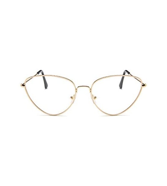 Oversized Fashion Nearsighted Cat Eye - 1.50 Myopia Glasses Womens Gold Frame Cateye Style Distance Spectacles - Gold - CT18R...