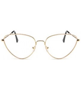 Oversized Fashion Nearsighted Cat Eye - 1.50 Myopia Glasses Womens Gold Frame Cateye Style Distance Spectacles - Gold - CT18R...