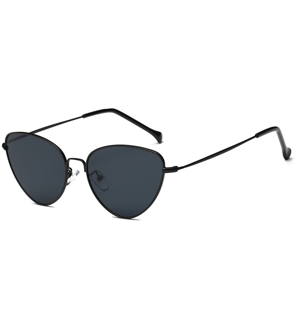 Oversized Sunglasses for Women Cat Eye Vintage Sunglasses Retro Glasses Eyewear UV Protection - Black - CM18QX5XGDL $15.61