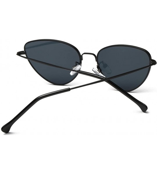 Oversized Sunglasses for Women Cat Eye Vintage Sunglasses Retro Glasses Eyewear UV Protection - Black - CM18QX5XGDL $15.61