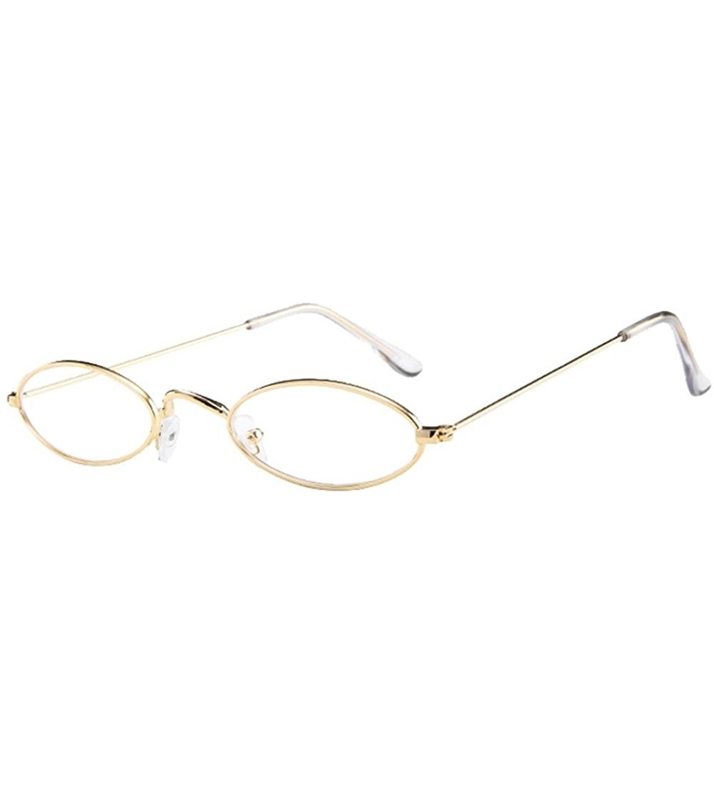 Goggle 2019 New Style Vintage Slender Oval Sunglasses Small Metal Frame Candy Colors - B - CU18SMUU0SN $12.83