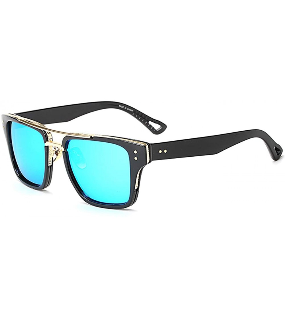 Square Retro Sunglasses For Men Women Vintage Square Designer Sun Glasses UV400 Protection 8041 - Black/Blue - CI194843G0R $1...
