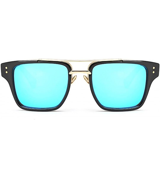 Square Retro Sunglasses For Men Women Vintage Square Designer Sun Glasses UV400 Protection 8041 - Black/Blue - CI194843G0R $1...