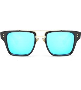 Square Retro Sunglasses For Men Women Vintage Square Designer Sun Glasses UV400 Protection 8041 - Black/Blue - CI194843G0R $1...