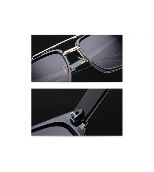 Square Retro Sunglasses For Men Women Vintage Square Designer Sun Glasses UV400 Protection 8041 - Black/Blue - CI194843G0R $1...