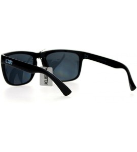 Sport Dark Black Keyhole Horned Sport Horn Rim Mens Sunglasses - Shinny Black - C612EO5PN7N $18.97