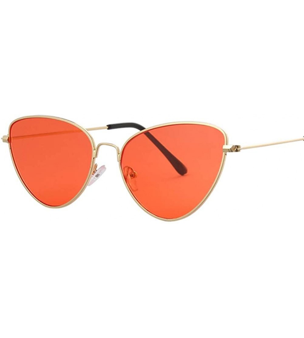 Cat Eye Cat Eye Sunglasses Women Fashion Lady Mirror Sun Glasses - Gold-red - CP18WZRXWA0 $46.18