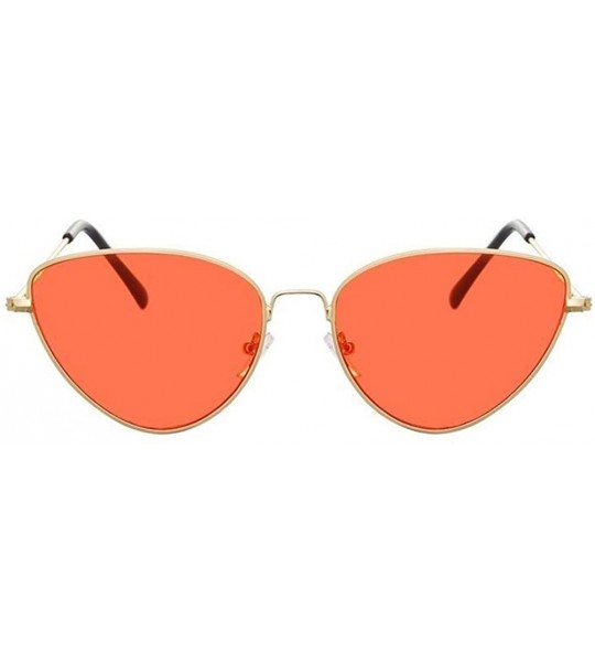 Cat Eye Cat Eye Sunglasses Women Fashion Lady Mirror Sun Glasses - Gold-red - CP18WZRXWA0 $46.18