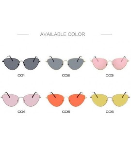 Cat Eye Cat Eye Sunglasses Women Fashion Lady Mirror Sun Glasses - Gold-red - CP18WZRXWA0 $46.18