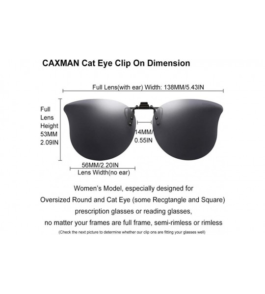 Round Polarized Cat Eye Clip On Sunglasses Over Prescription Glasses for Women UV Protection - Grey - C118QEGM0LR $26.77