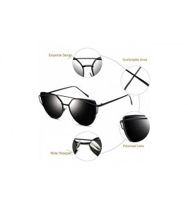 Cat Eye Cat Eye Sunglasses Women 2019 Brand Designer Sun Glasses Reflection Mirrors UV400 - Xy1904-4 - C218W5SD9Z6 $26.33