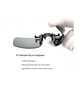 Rectangular Clip-on Flip Up Sunglasses Polarized Anti-Glare Driving Glasses for Men WomenEyewear - Black - C518KSC08QS $23.09