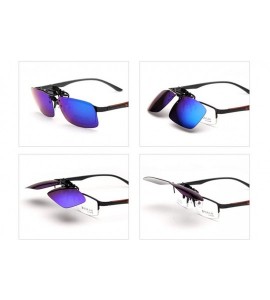 Rectangular Clip-on Flip Up Sunglasses Polarized Anti-Glare Driving Glasses for Men WomenEyewear - Black - C518KSC08QS $23.09