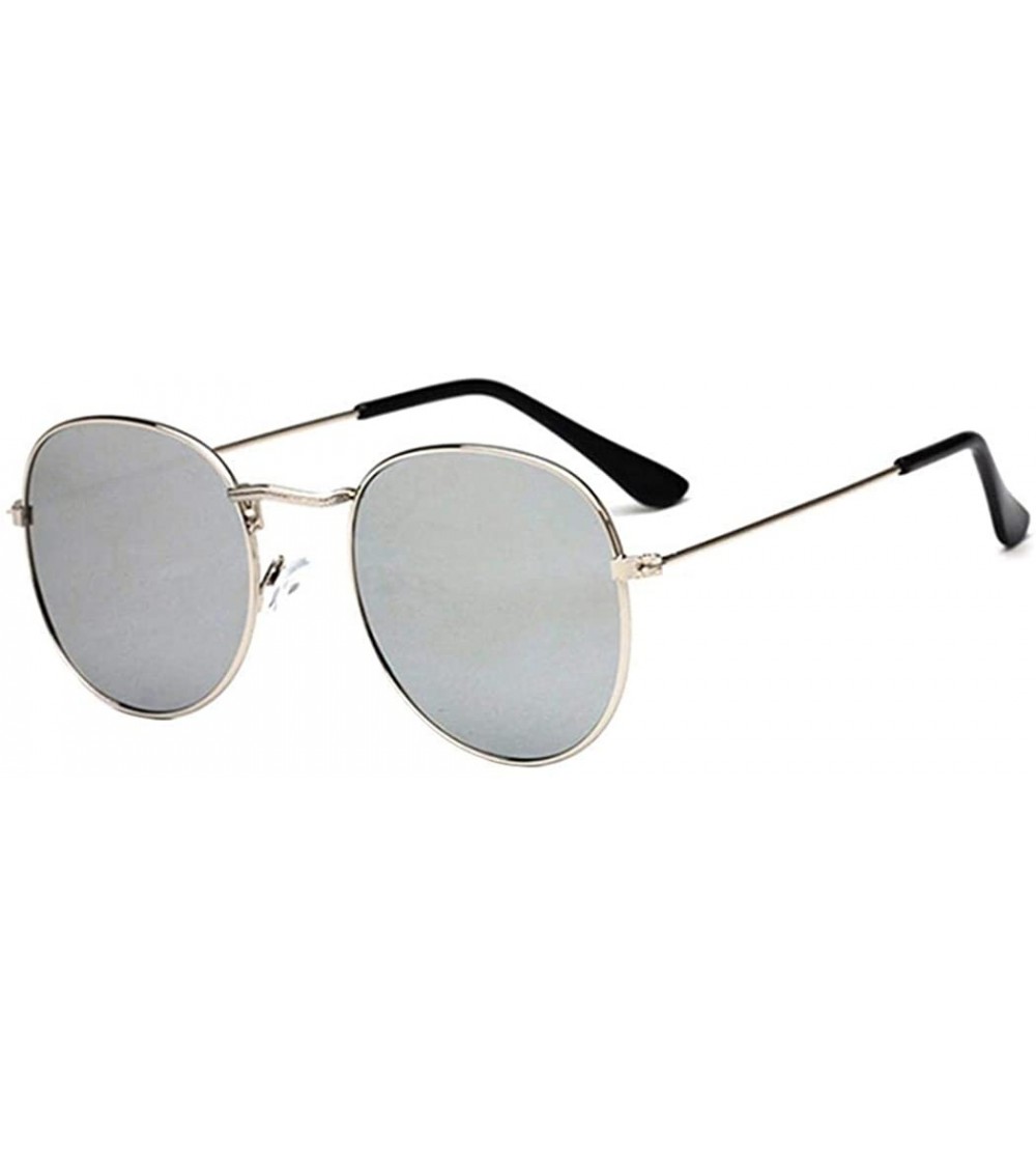 Goggle Fashion UV Protection Glasses Travel Goggles Metal Frame Outdoor Sunglasses Sunglasses - Silver White - CW18RDNLW9E $1...