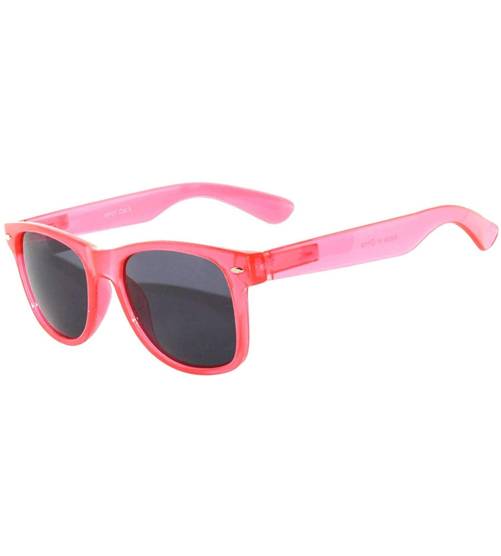 Sport Glow In The Dark Retro Vintage Party Sunglasses Pink Frame Smoke Lens Brand - CS185UWZGY8 $21.48